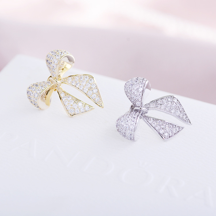 044 Korean version fashionable and elegant bow, trendy European and American style round brooch, cute and simple, individual style, fashionable and cute women's accessory, clothing accessory, brooch Specification image