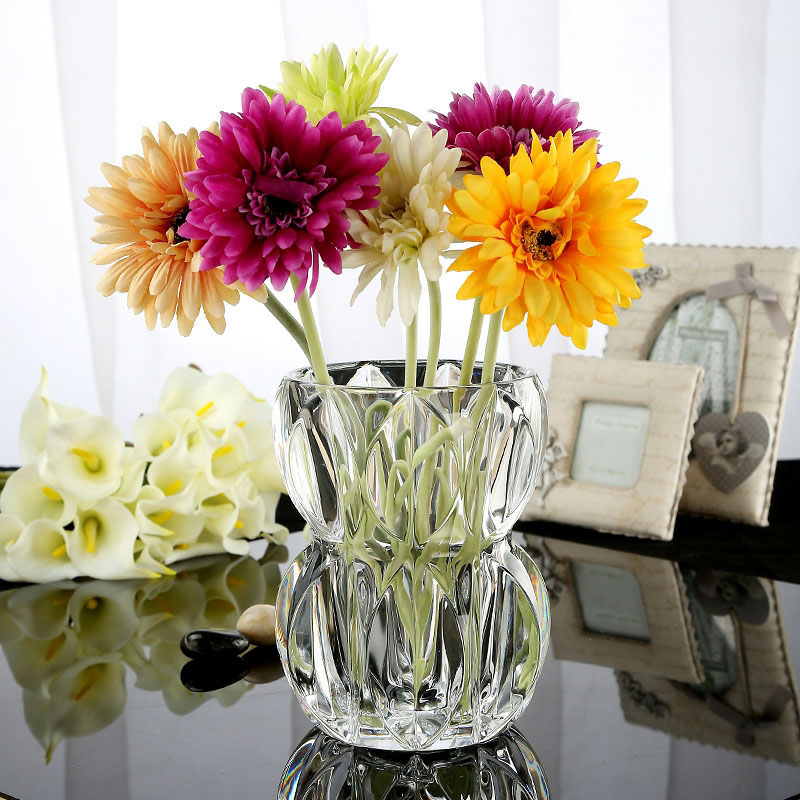 花瓶摆件客厅插花玻璃ins风风信子水培鲜花简约中古郁金香绿色