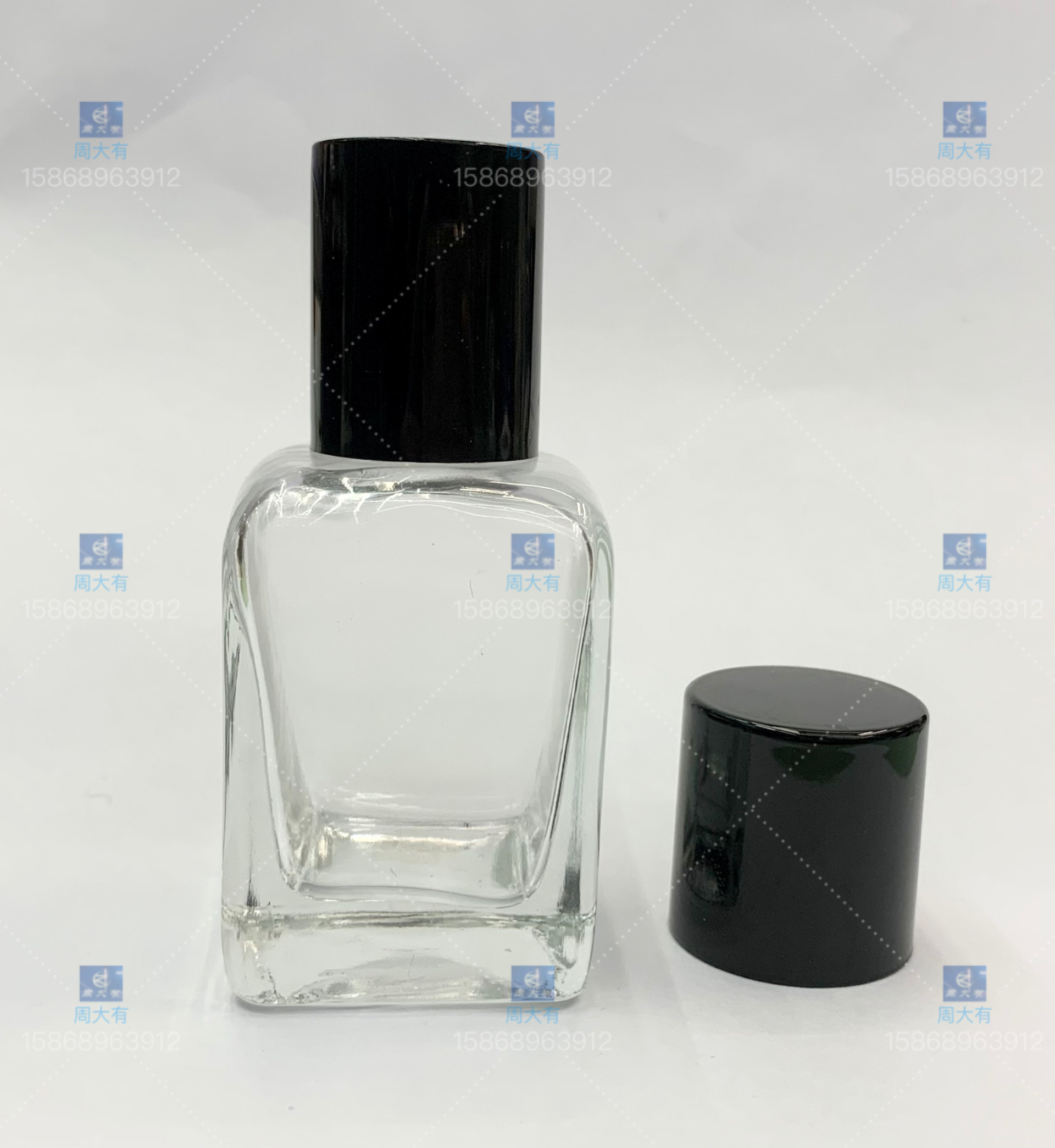 30ml高端精品玻璃瓶粉底液乳液瓶黑色乳液泵详情图1