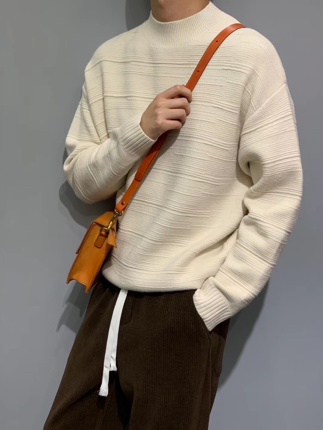 韩国故事🇰🇷2022A/W韩国设计师款 竹节纹毛衣