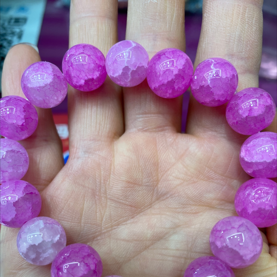 水晶玻璃仿石天然水晶串珠手串手工手链晶饰缘