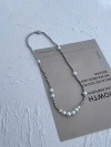 Stainless steel pearl necklace, retro patchwork titanium steel chain necklace, men's and women's metal style pearl hip-hop collarbone chain Application Scenario