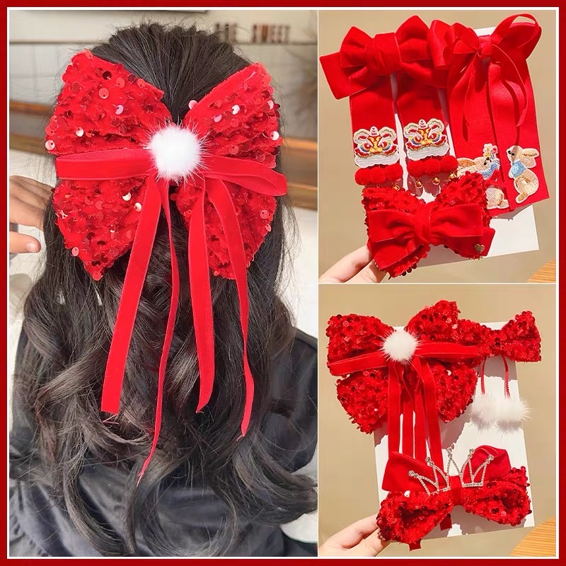 New Year's edition bow hair clip Specification image