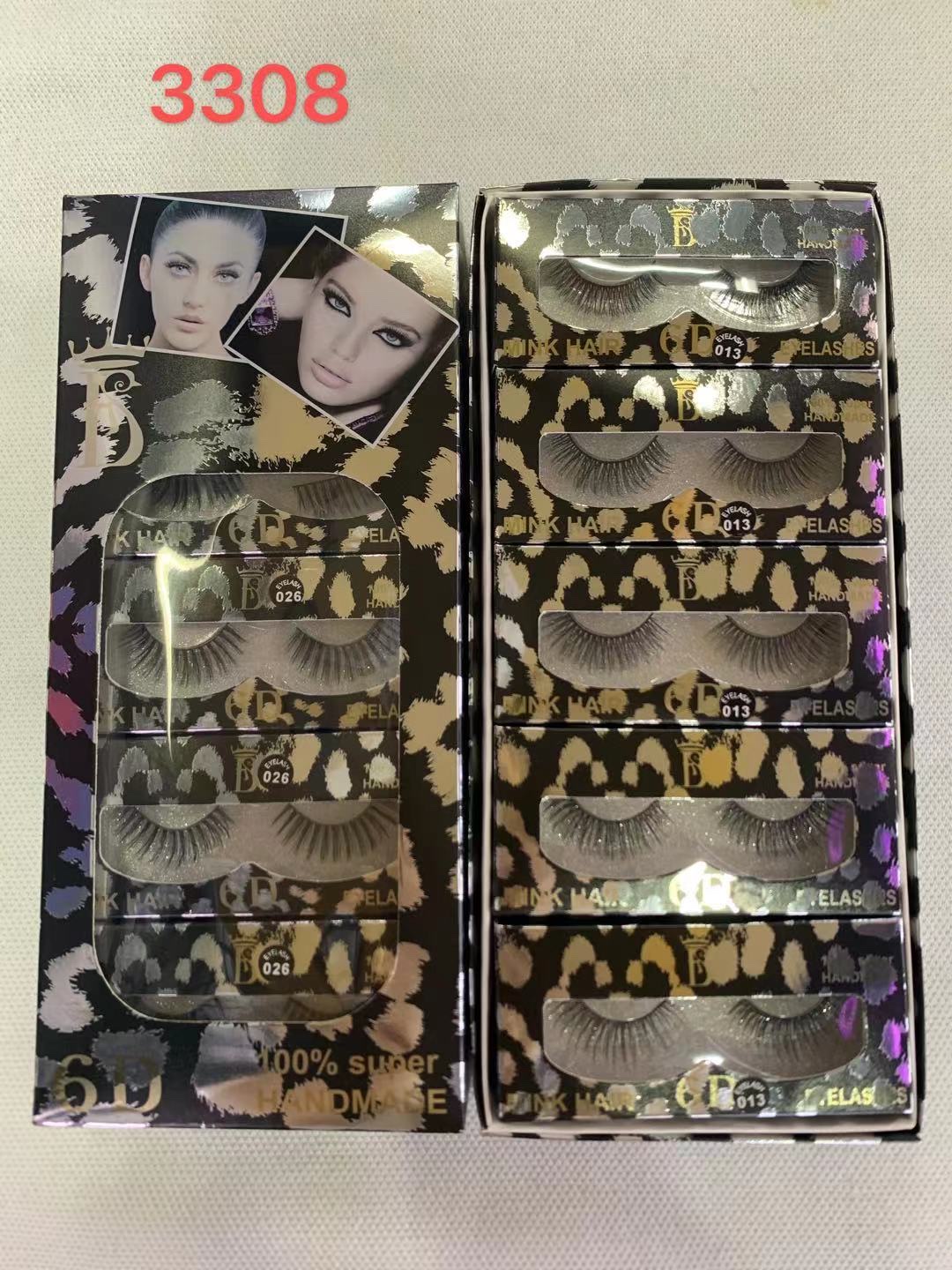 10 Pairs Of Leopard Print False Eyelashes full figure