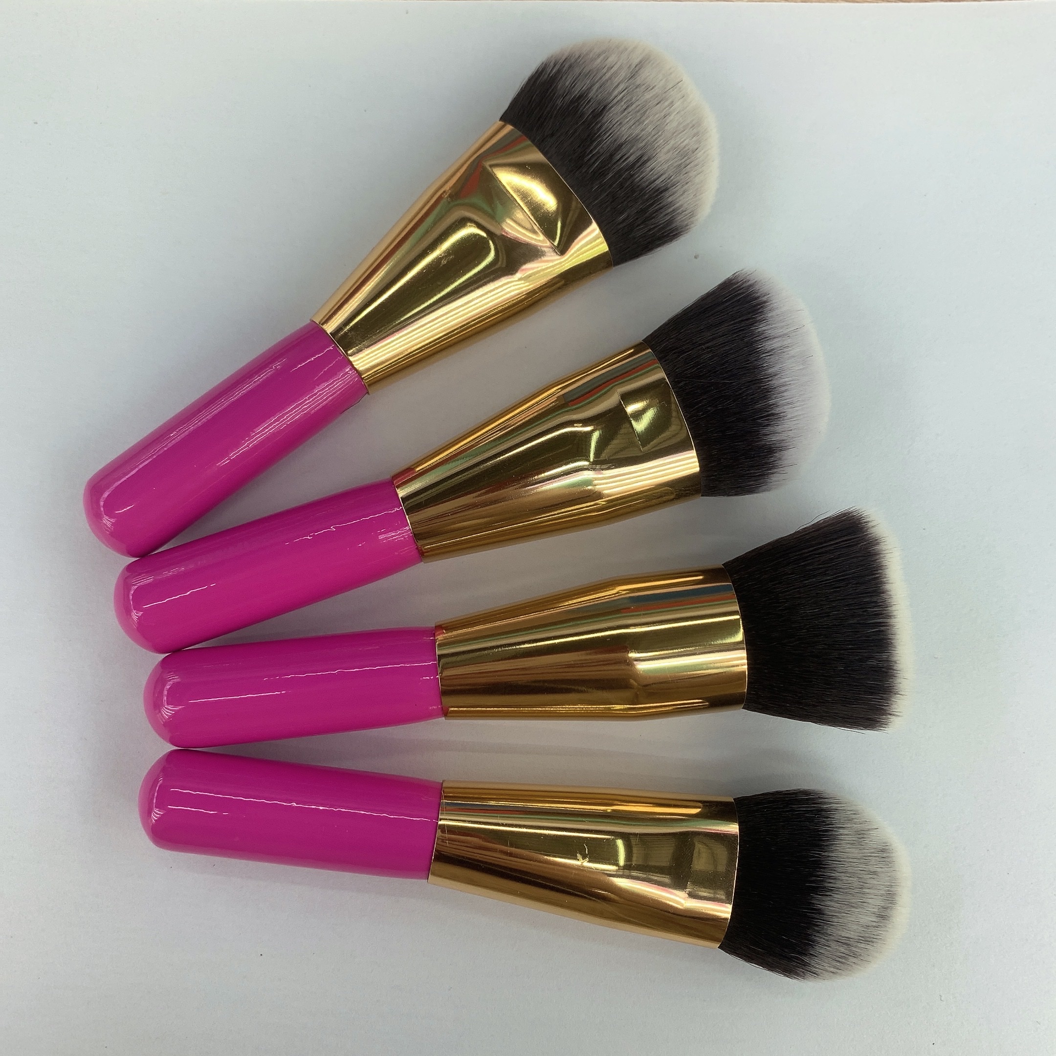 Ten Wooden Handle Makeup Brush Set full figure