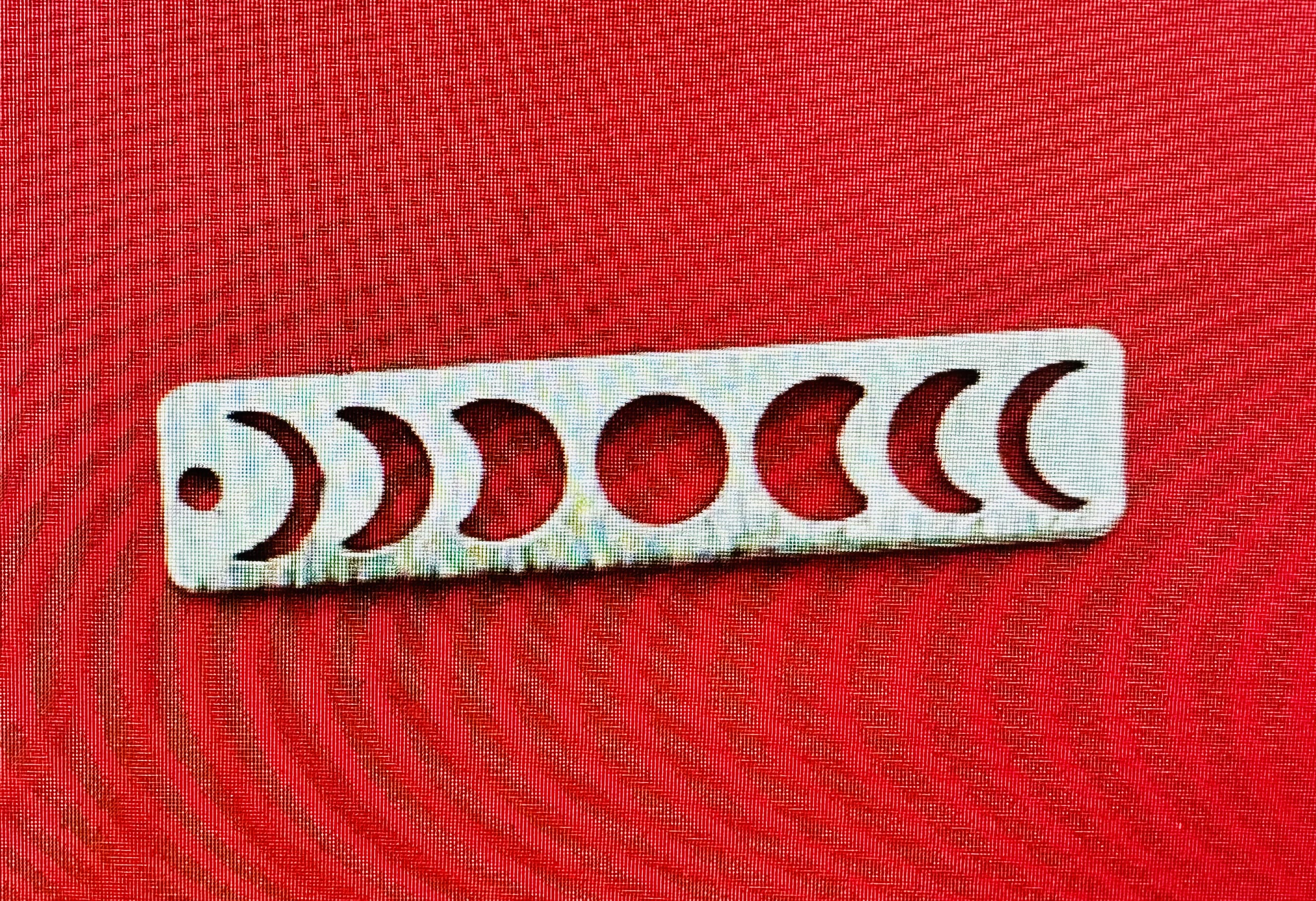 铜拉丝空长方形内月亮圆一孔CL00563