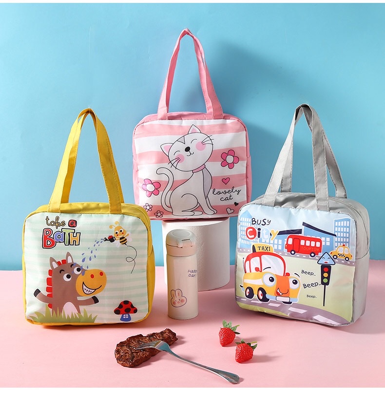 New lunch box, bento bag, insulated lunch bag, Japanese cartoon tote bag, student lunch box, insulated bento bag Item Picture
