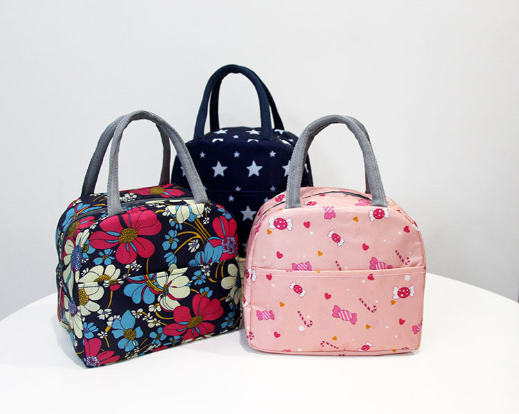 Insulated lunch box bag, hand-held bento bag, lunch box insulated bag, lunch bag, student bento bag, aluminum foil insulated meal bag details Picture