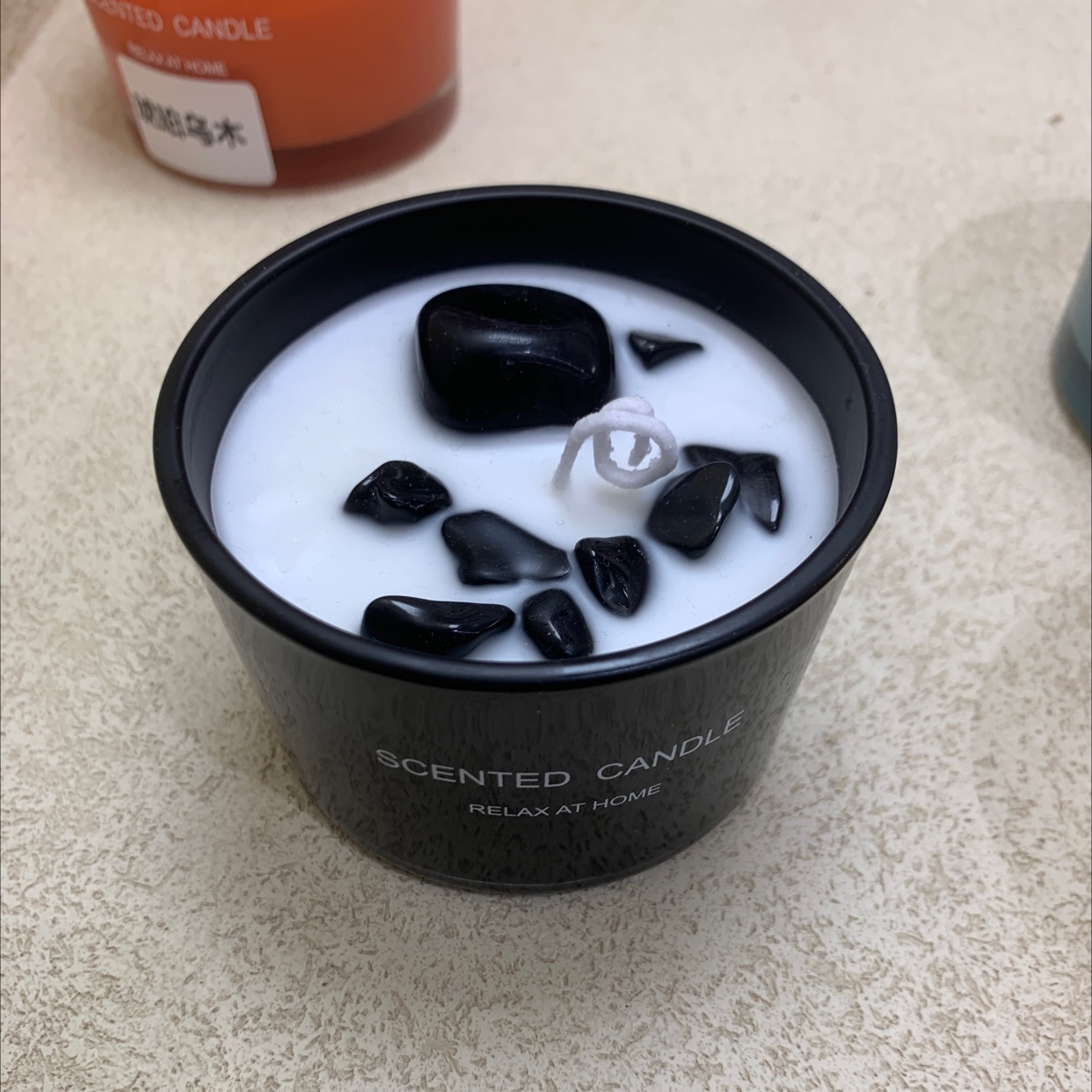 Black scented candle
