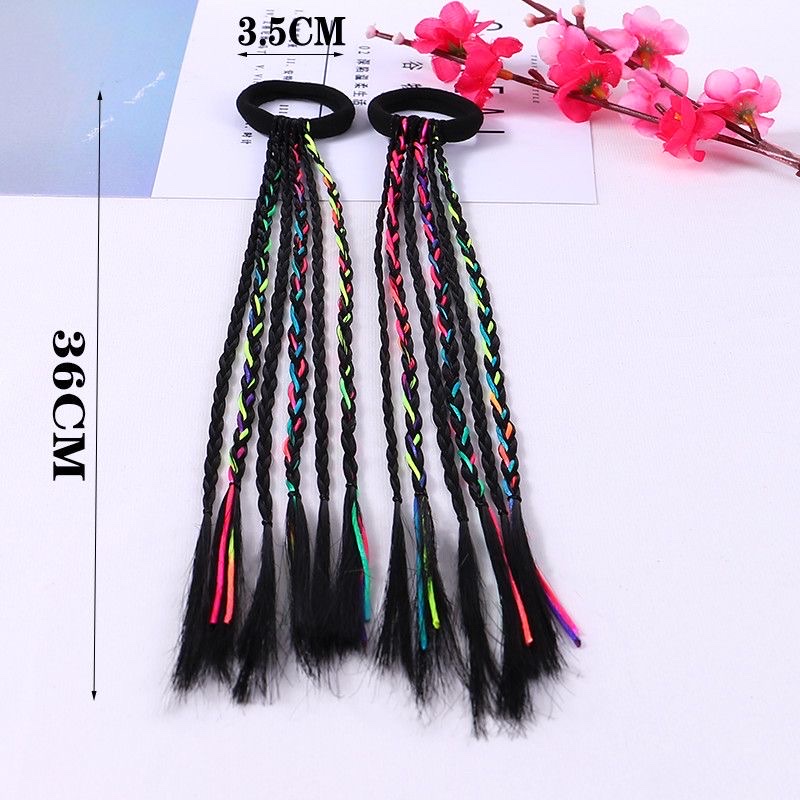 儿童假发马尾麻花小辫子小女孩表演头饰发饰公主扎头发发圈皮筋