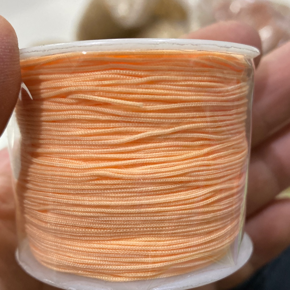 涤纶线玉线100码卷线包装线材编制线材中国结手工编织装饰材料钥匙链挂件饰品肉粉色100码