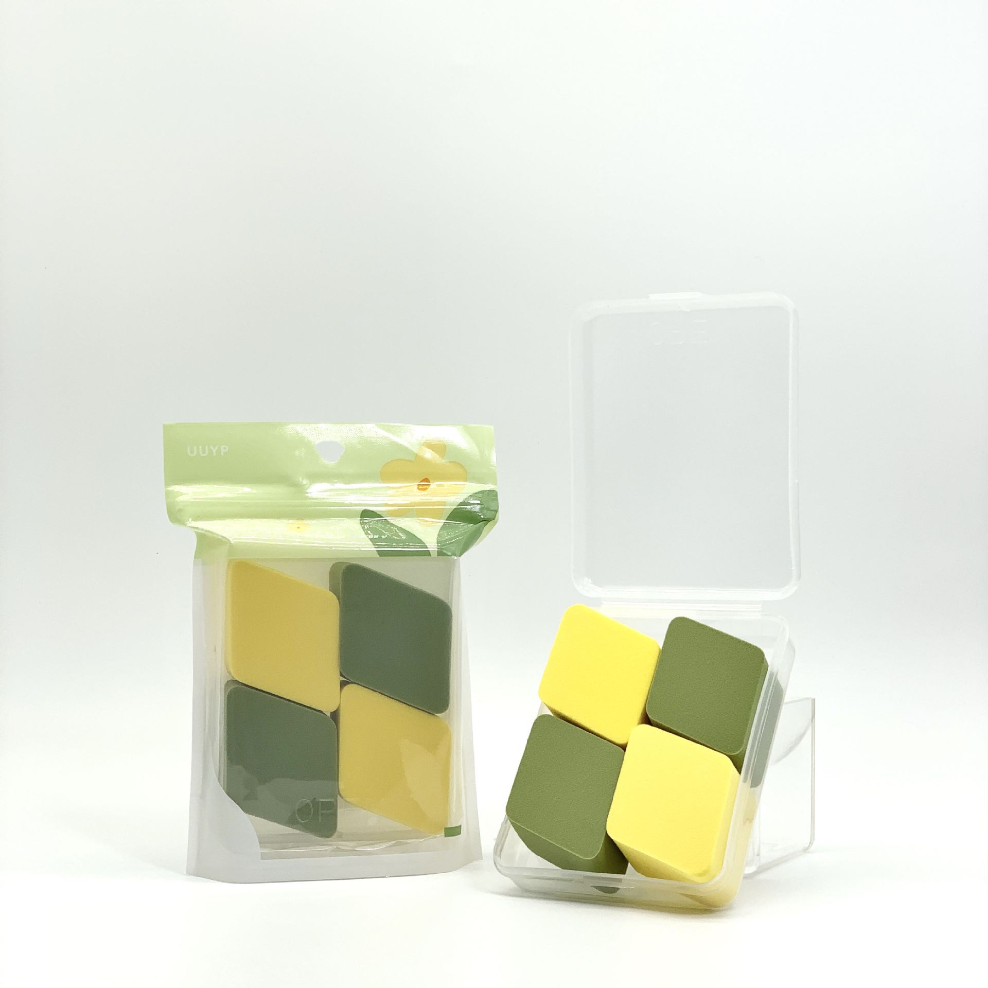 Weekend Garden Series Box set of four diamond-shaped powder puff beauty eggs detail image 2