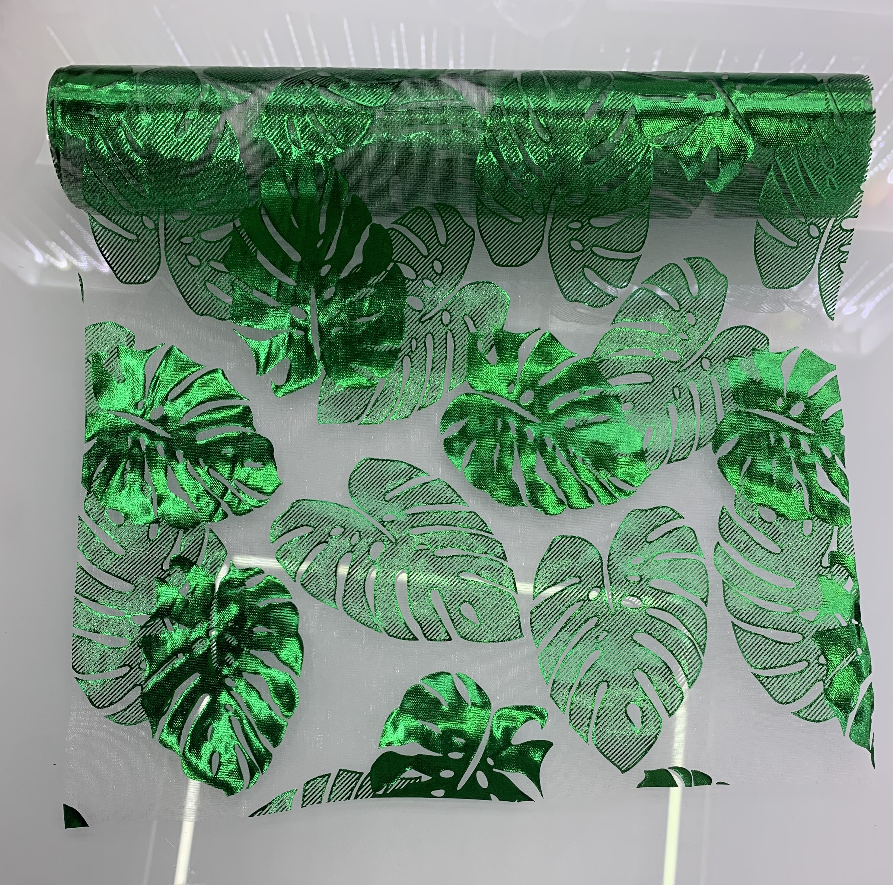 Roll of green leaf gauze