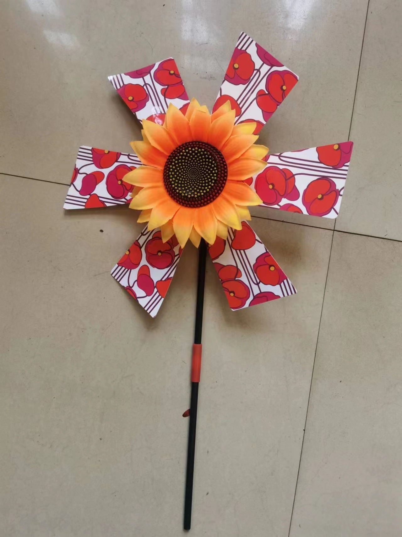 Red sunflower windmill