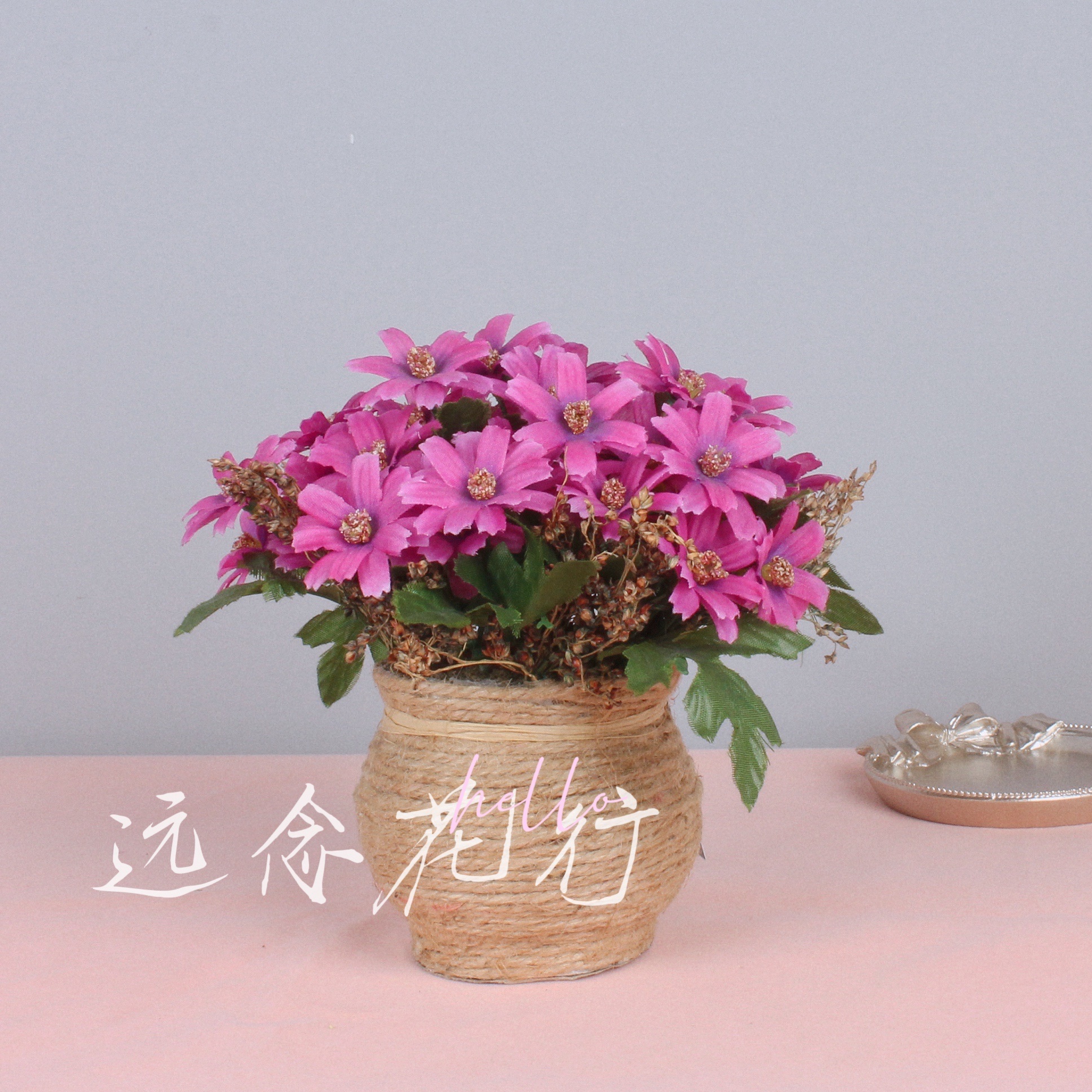 【远念花行】仿真花小盆栽美人菊盆