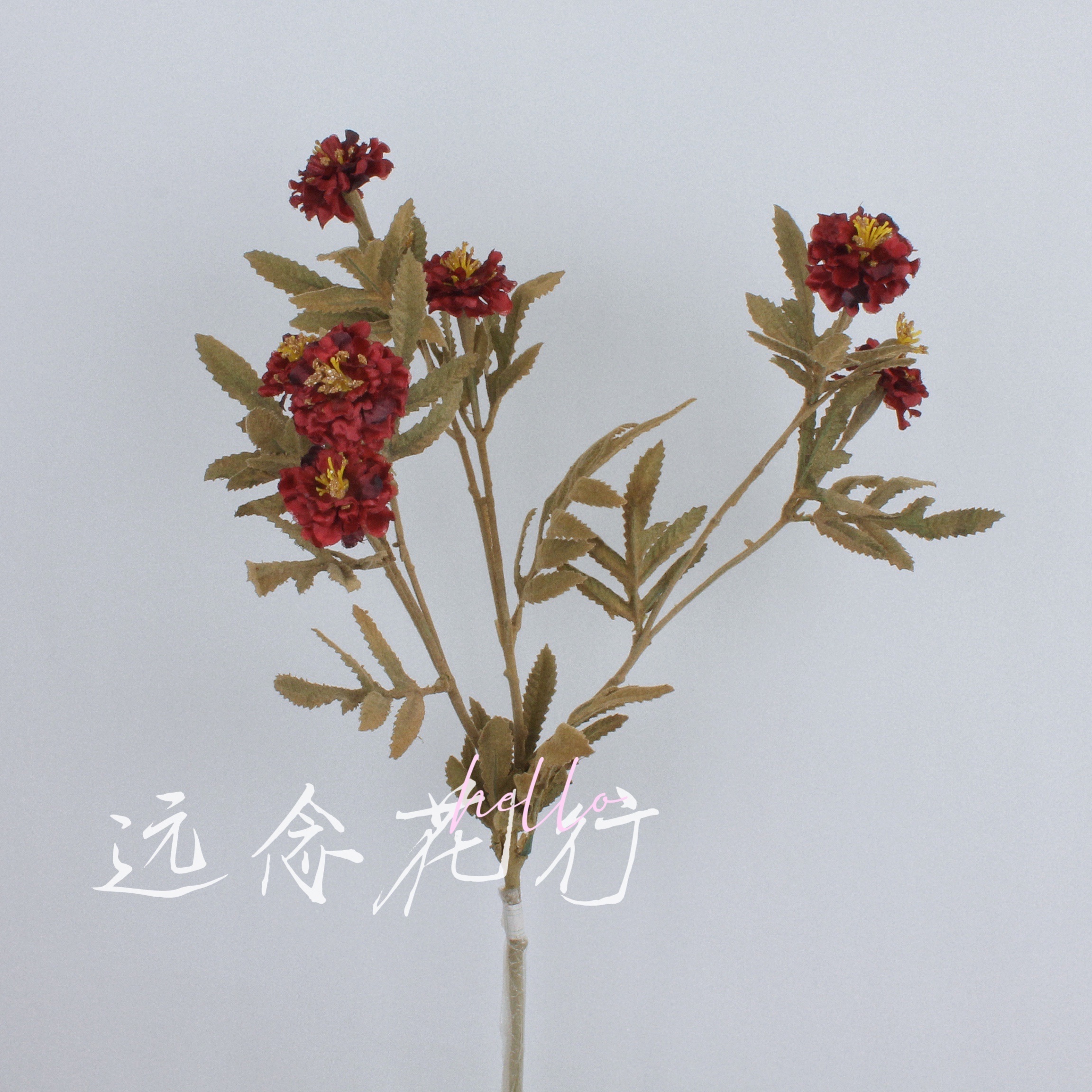 【远念花行】仿真花秋色单支丁香花植绒