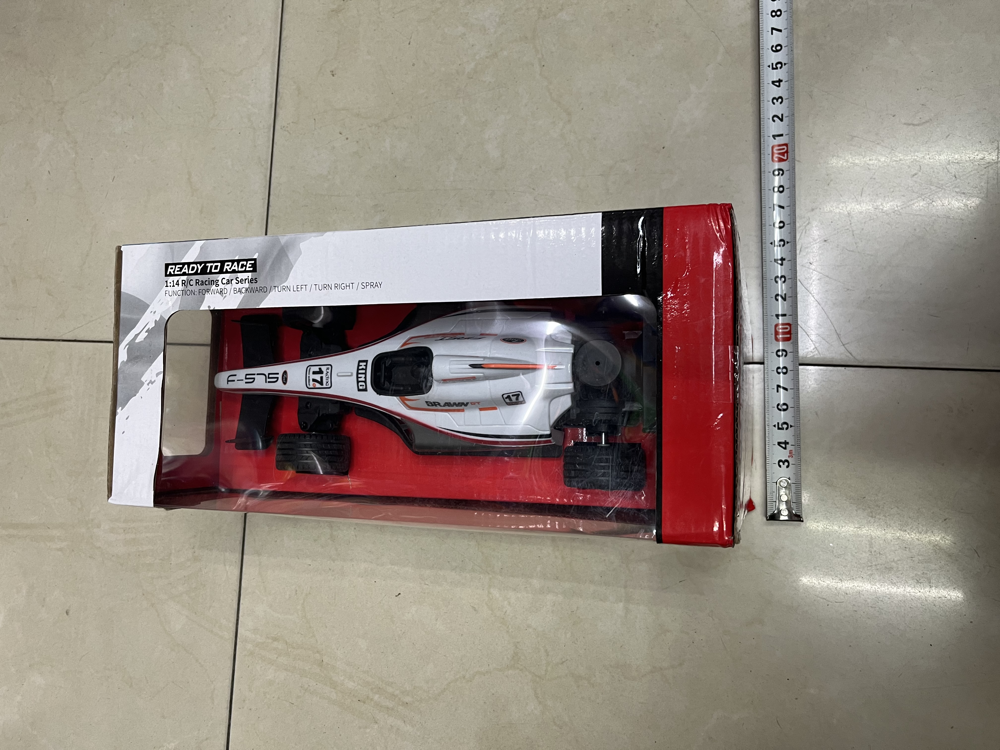 新款五通1:14遥控方程赛车带灯光喷雾（包3.7V锂电池）开窗盒包装