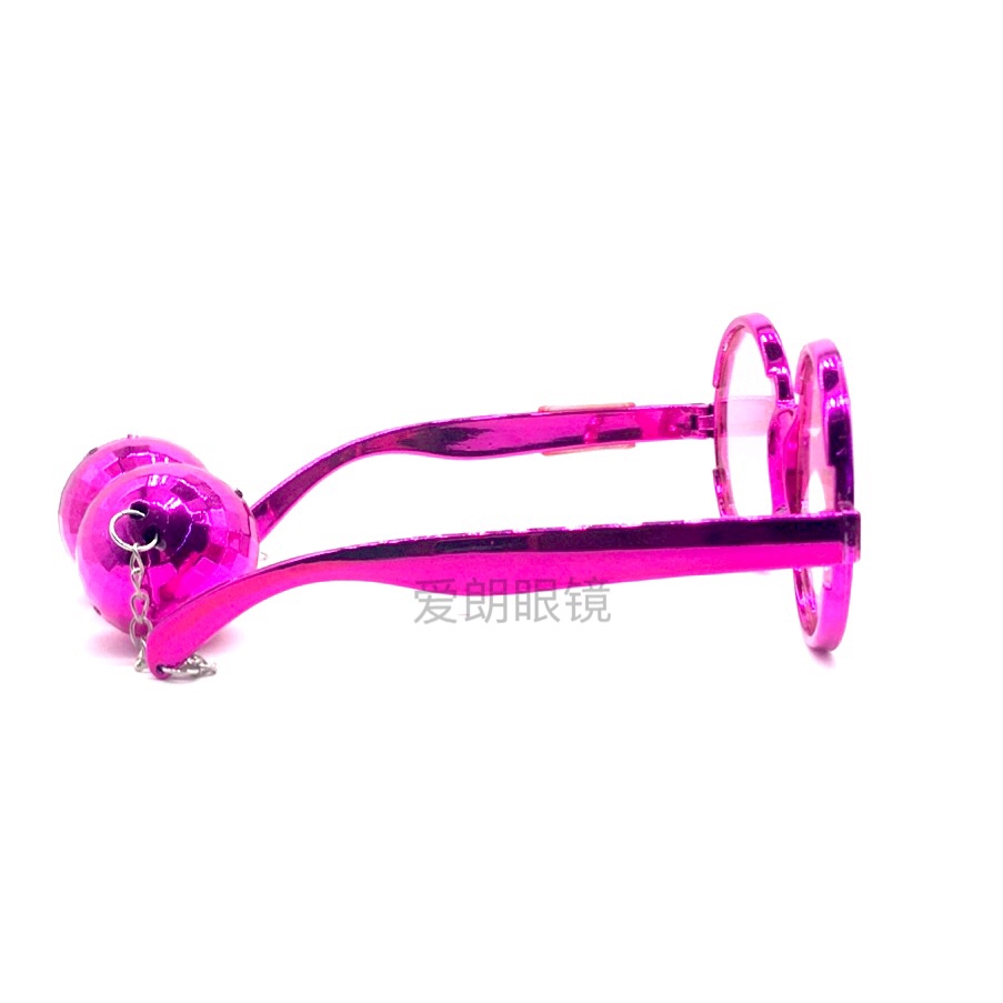 Round hanging ball glasses, wild Shouting party novel and funny glasses, bar colorful sunglasses, dance party dressing glasses Specification image