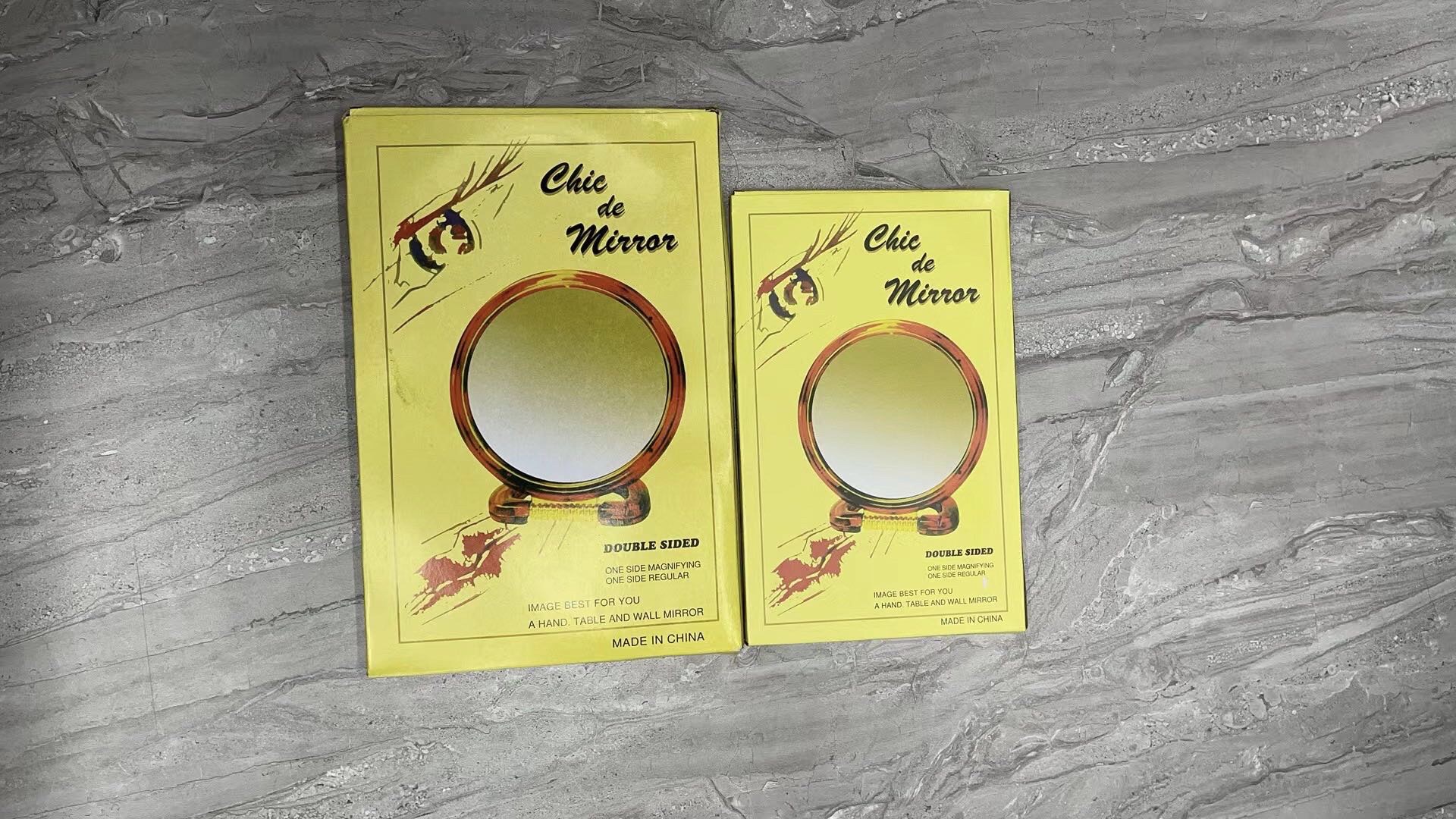 【永民镜业】417-5圆形茶色台镜 工厂直销外贸大货便宜挂镜学生宿舍必备小镜子 可悬挂于墙面 镜子清晰明亮产品图