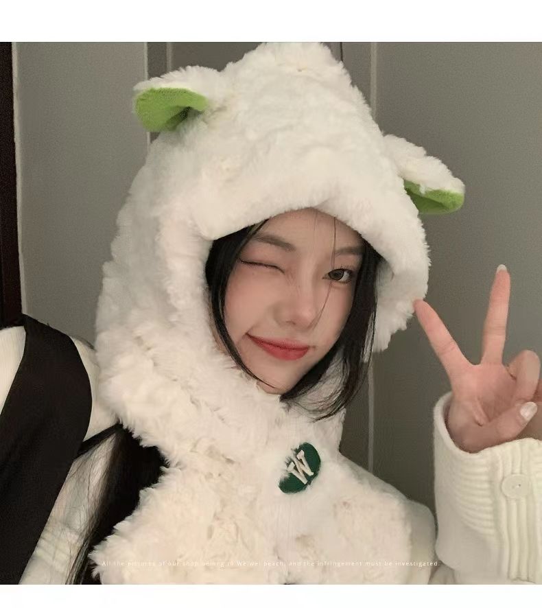 Sheep A Sheep, Beautiful Sheep Sheep Hat And Neck Two-Piece Set details Picture