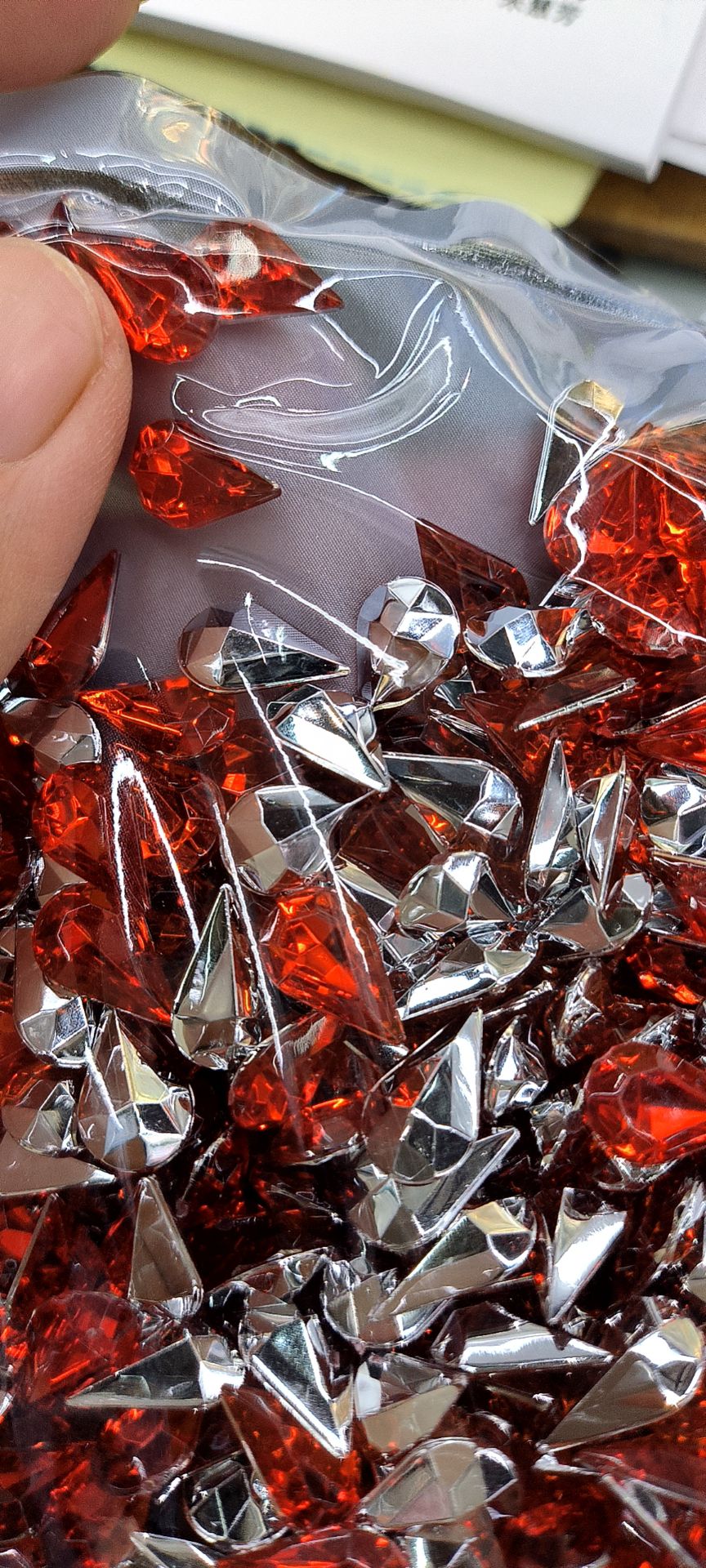 8x13 sharp water droplets are bright red