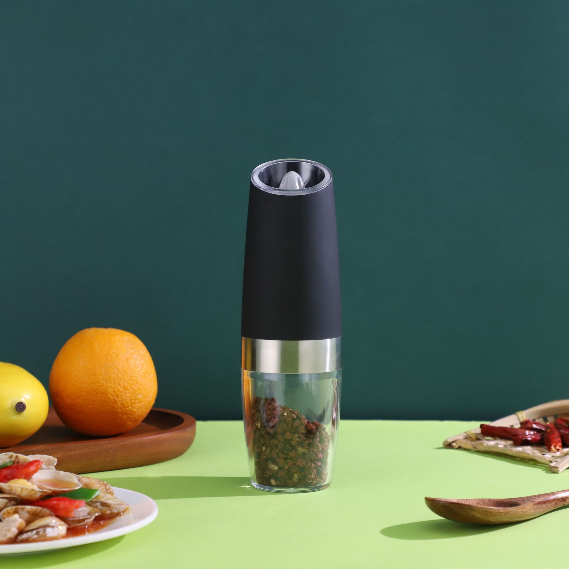 Electric induction pepper grinder, gravity induction grinder, household pepper salt grinder Specification image