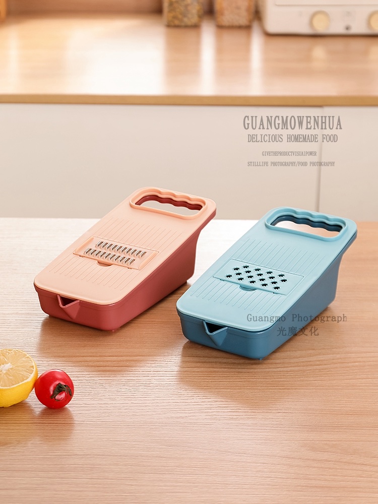 Household vegetable slicer: Kitchen potato shreds, radish shreds, cucumber peeler, and grater Specification image