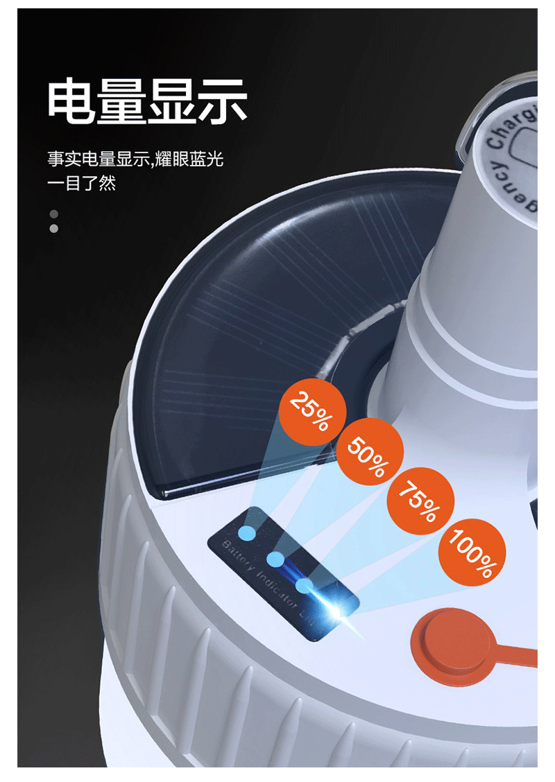 跨境太阳能充电led灯泡球泡灯家用移动夜市地摊摆露营遥控灯照明 详情图7
