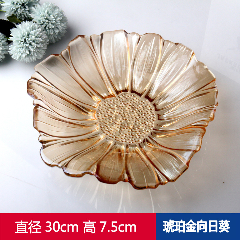Transparent crystal fruit plate glass home decoration, fruit plate storage plate glass home decoration Item Picture