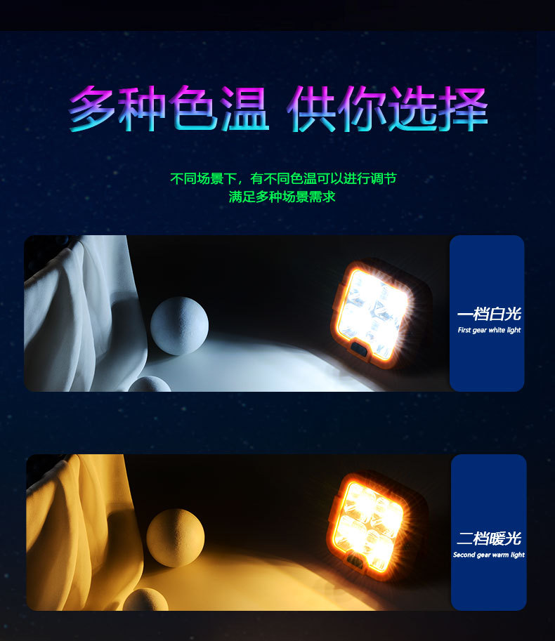 Customized charging lamps, solar portable lamps, multi-functional outdoor lighting, solar garden lamps, wireless floodlights Specification image