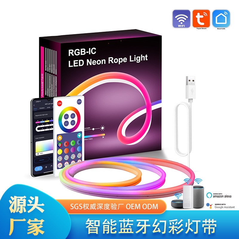 Graffiti WIFI Bluetooth 3-meter iridescent music neon light strip music light bar DIY shape 16 million colors