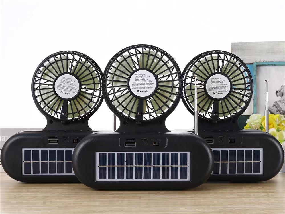 Al-135 太阳能 手电筒 收音天线 三档风扇 多功能