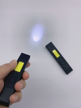 厂家直销USB充电电筒 强光手电月亮灯 便携式电筒 COB灯