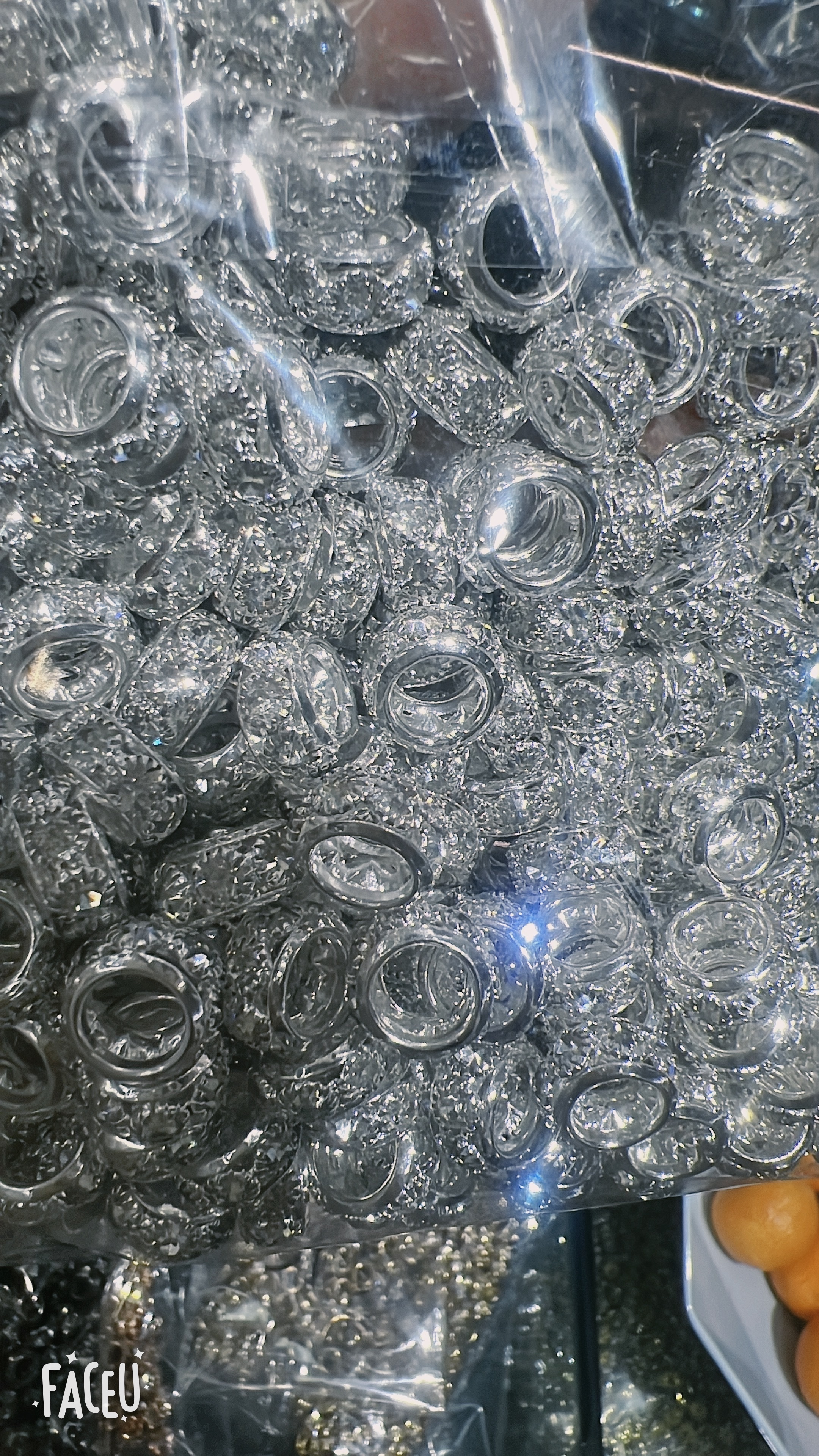 "500-piece" 12mm 7-diamond welded diamond ball and diamond ring jewelry accessories diy jewelry accessories