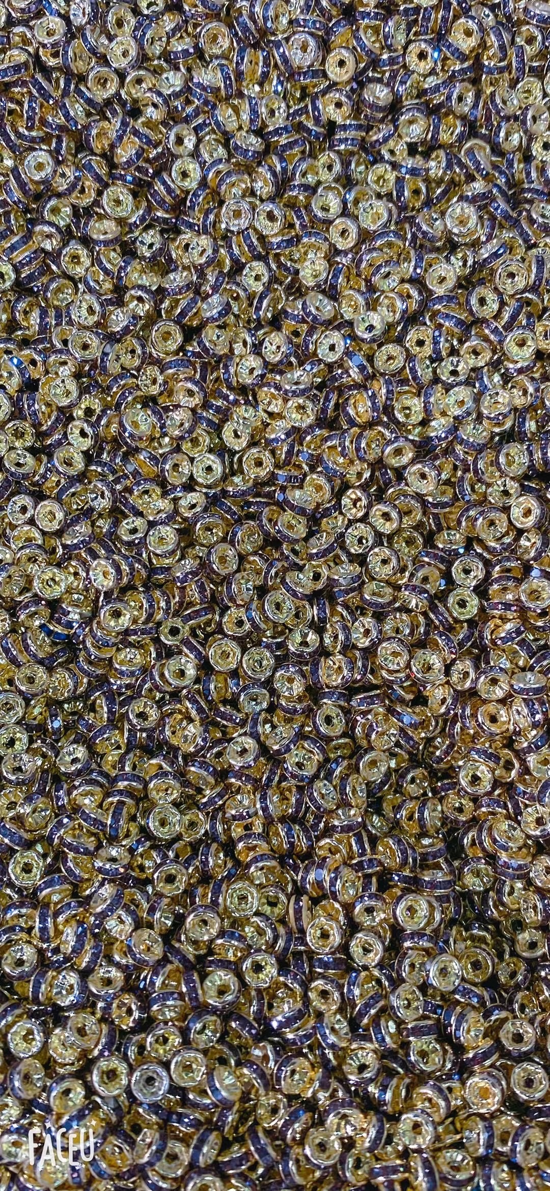 diy jewelry accessories: 4-10mm wheel spacers, beaded spacers, round rhinestone rings, diamond-encrusted spacers, factory direct sales, in stock supply