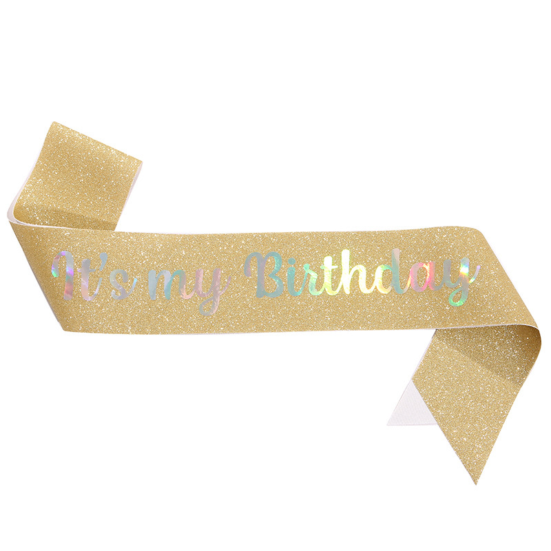 Stretch cloth golden cebolla etiqueta correa es mi cumpleaños correas de hombro cinturón de niña de cumpleaños decoración de fiesta Application Scenario