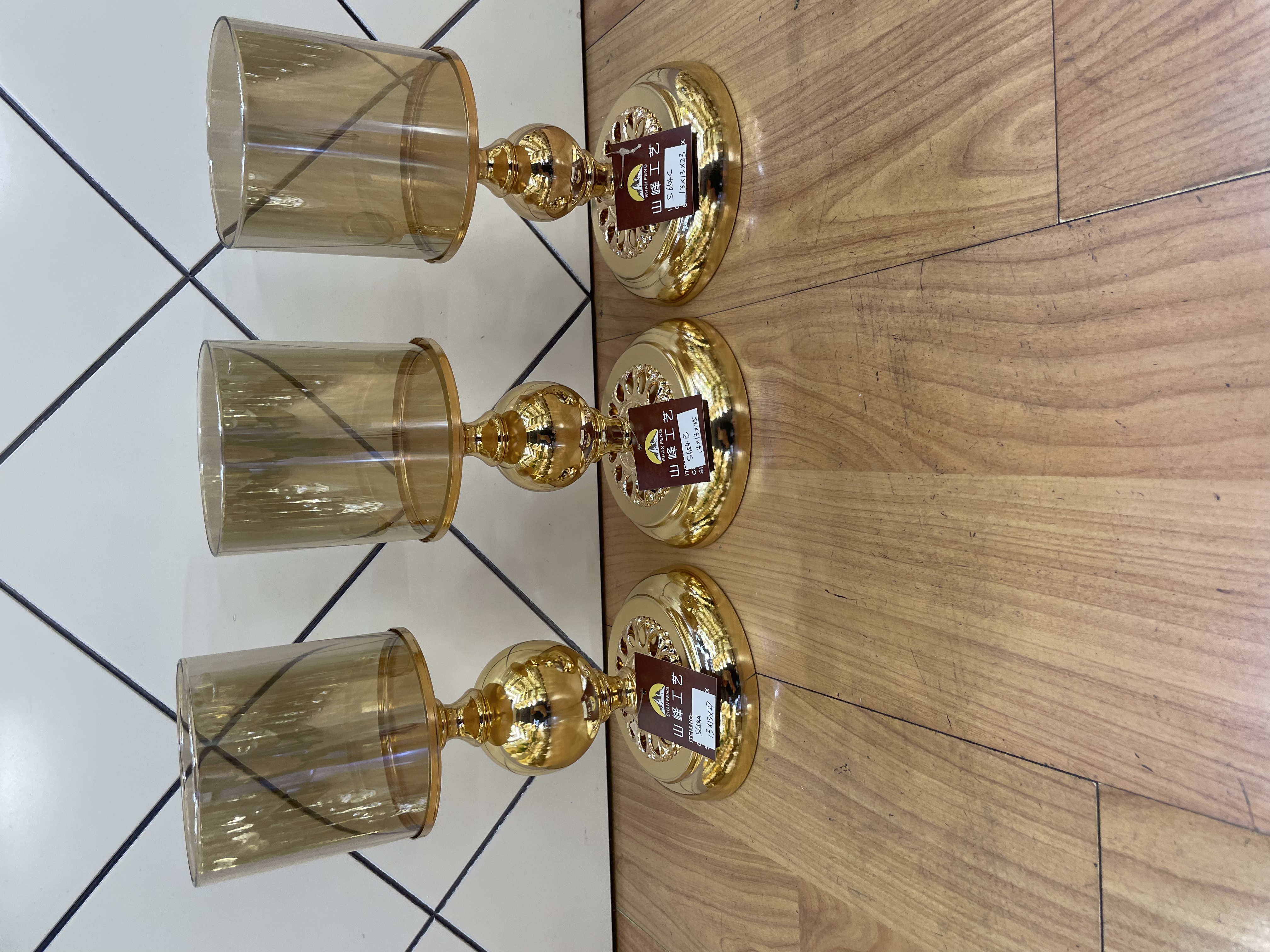 合金烛台/金属工艺品/合金玻璃烛台细节图