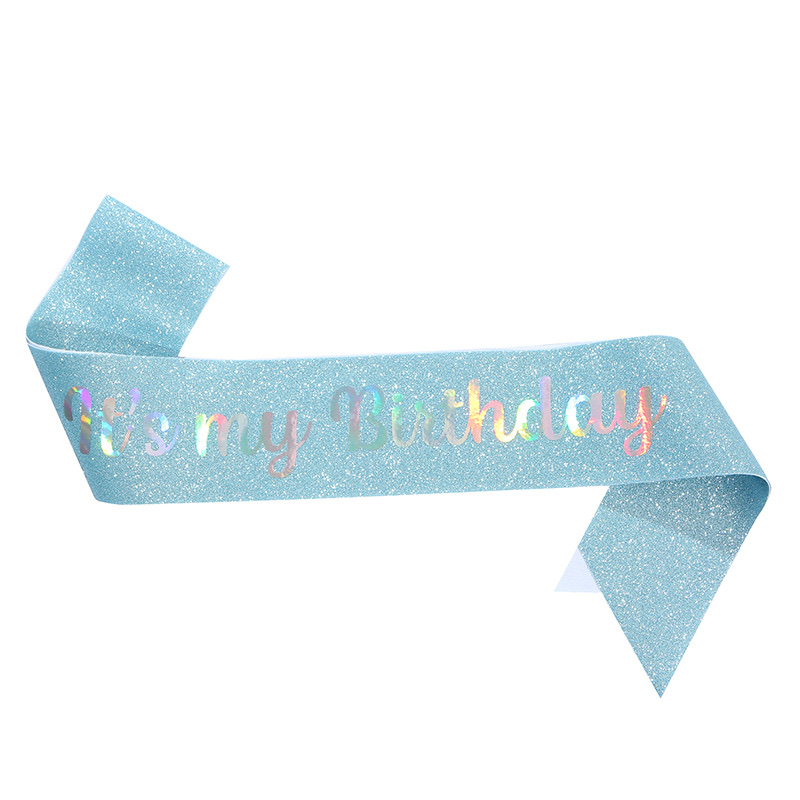 Stretch cloth golden cebolla etiqueta correa es mi cumpleaños correas de hombro cinturón de niña de cumpleaños decoración de fiesta Specification image