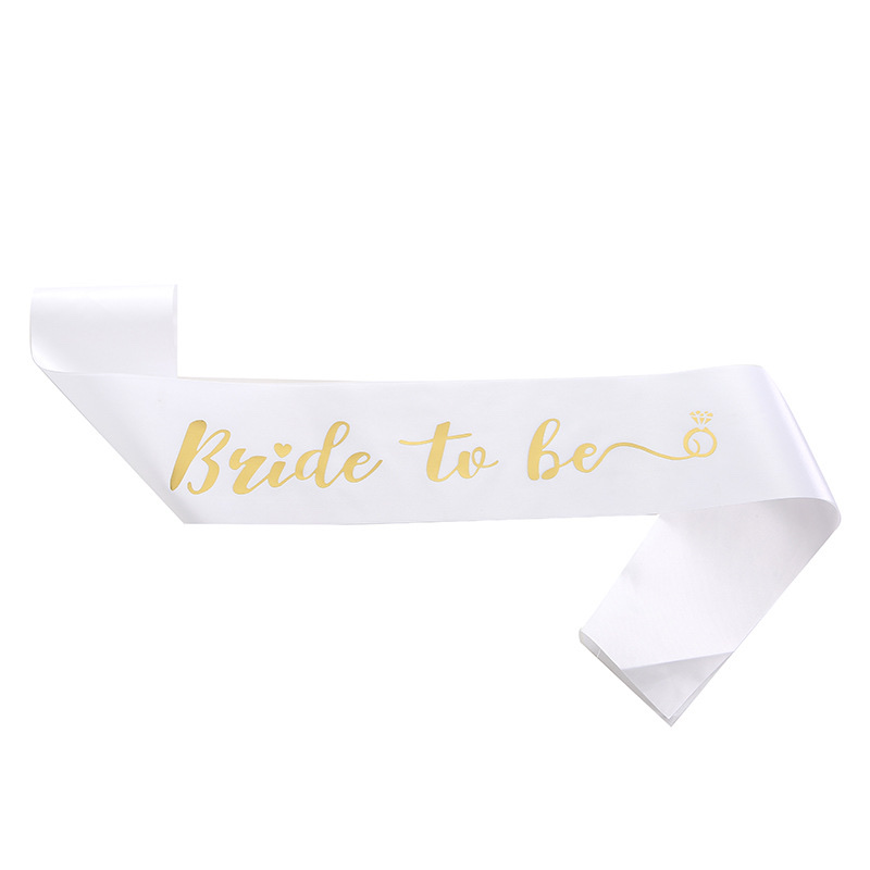 New European and American wedding party bride shoulder strap bride to be etiquette strap Gilded Bride sash belt details Picture