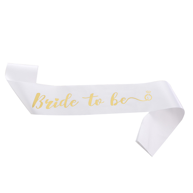 New European and American wedding party bride shoulder strap bride to be etiquette strap Gilded Bride sash belt Specification image