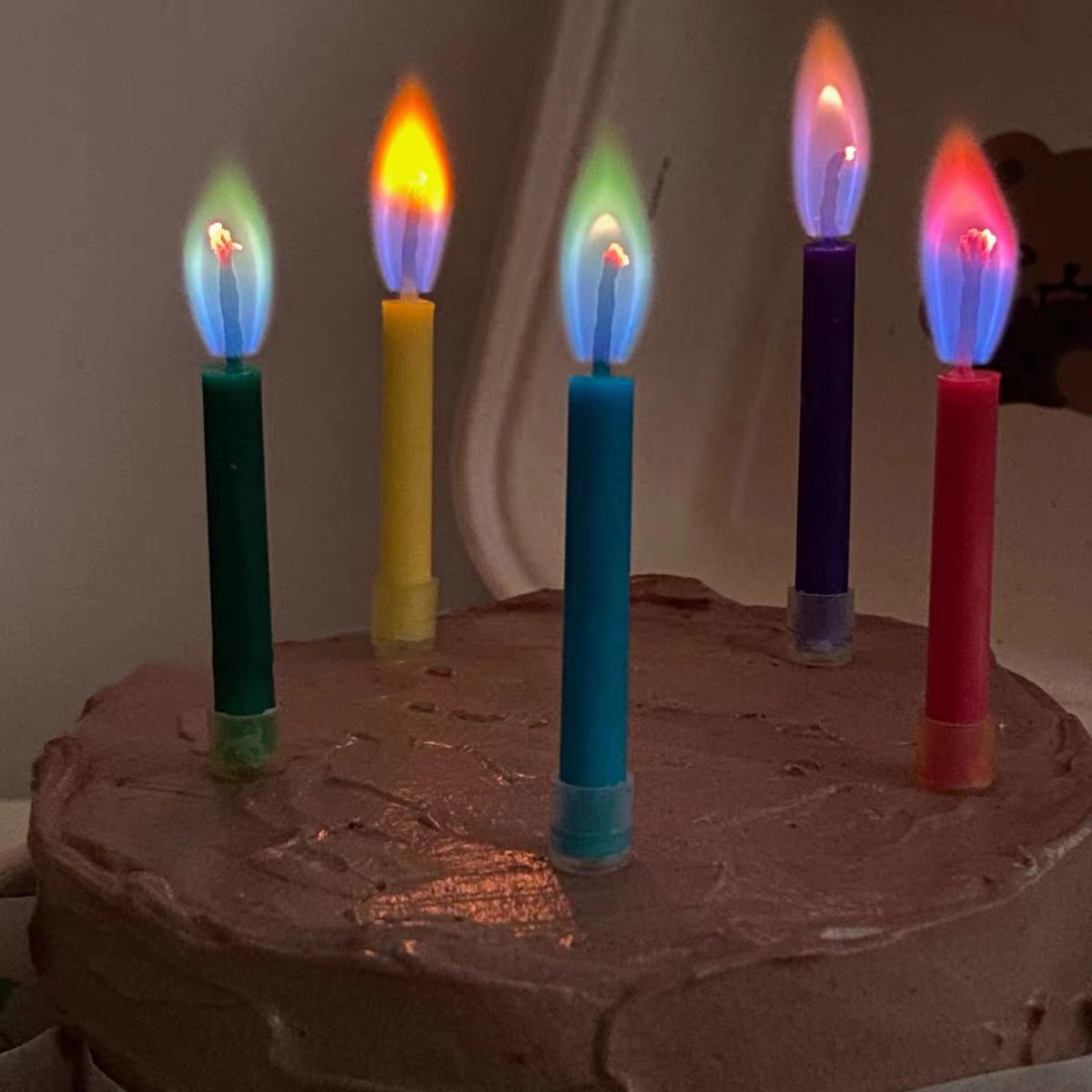 生日彩色火焰蜡烛 ins韩国网红创意儿童烘焙蛋糕装饰派对插件道具 详情图2