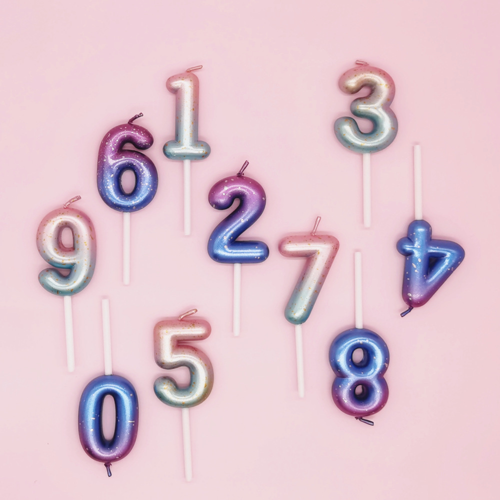 7COLOR银河数字生日蜡烛数字蜡烛蛋糕蜡烛生日蛋糕装饰厂家批发源 