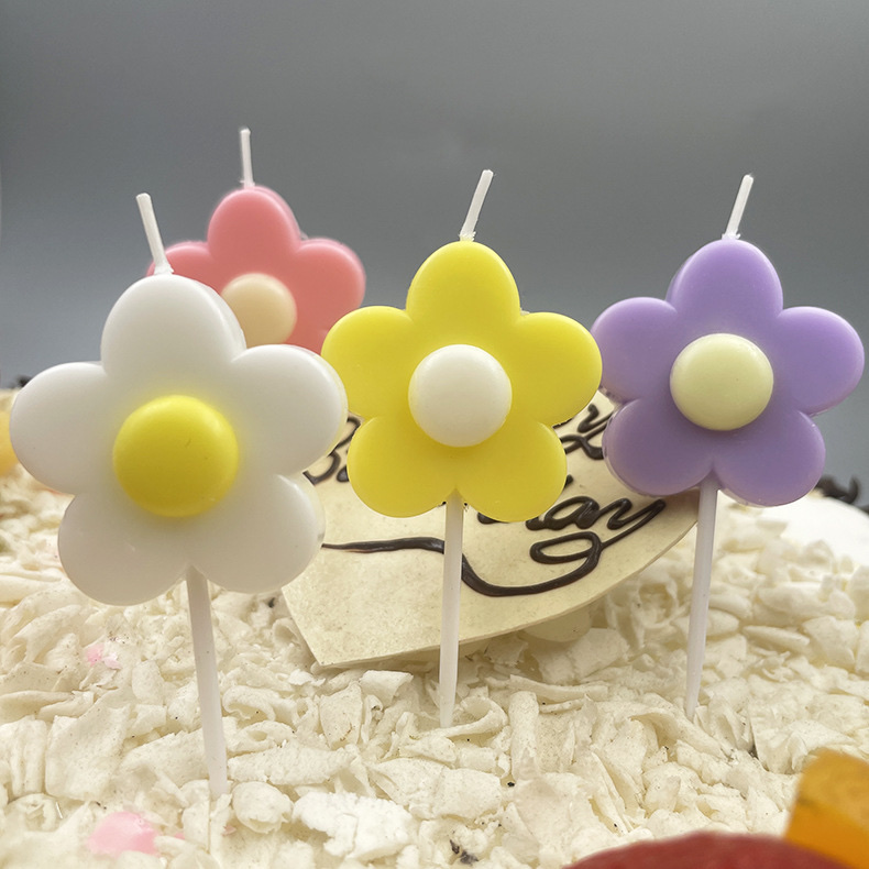 Colorful creative egg flower birthday candle manufacturer wholesale egg flower cake candles details Picture