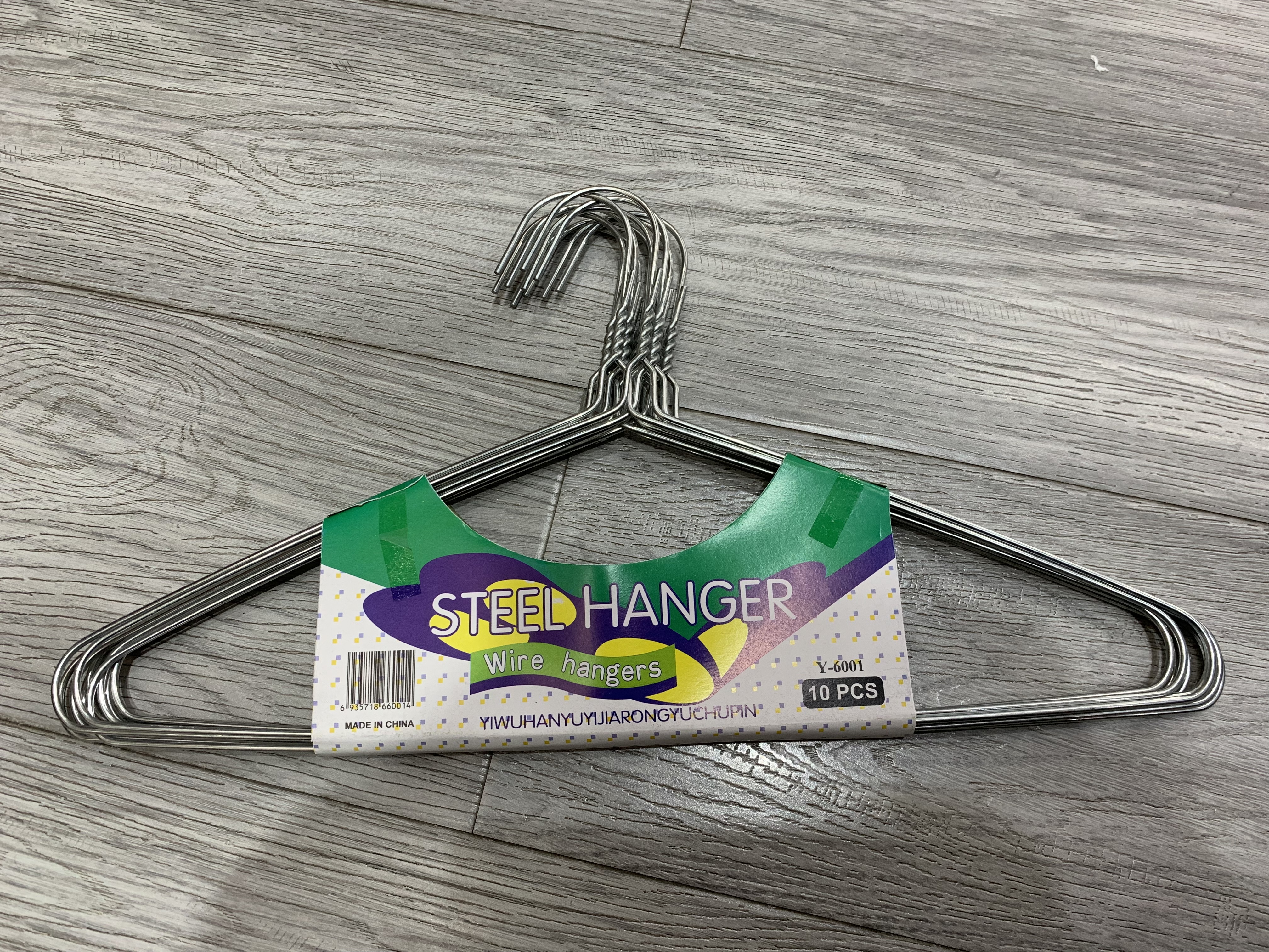 6001#铁丝衣架 （10个一卡）