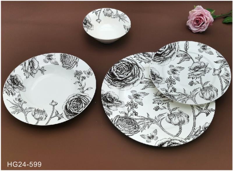 24-Head Ceramic Tableware Dgy24-599 full figure