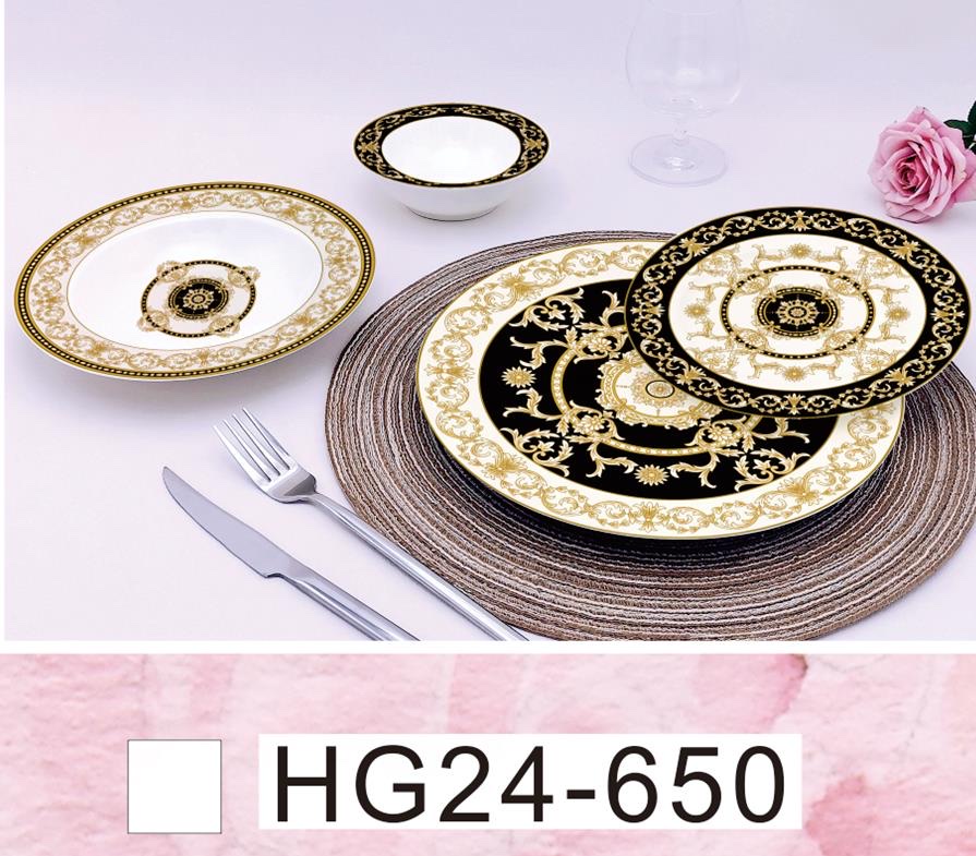 24-Head Ceramic Tableware Dgy24-650 full figure