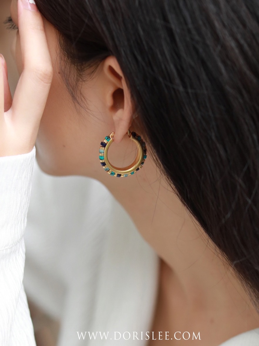 Metropolitan Museum MMA turquoise Exotic Vintage matte gold-plated Ring 115 earring pair Application Scenario