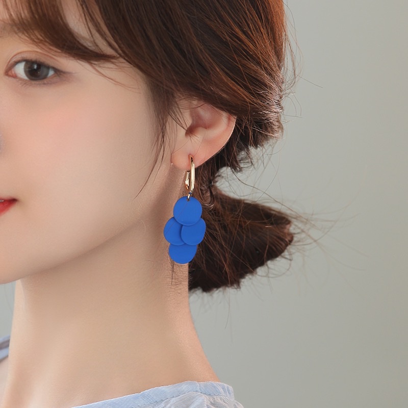 S925 Silver Needle, popular European and American green retro large earrings, niche design sense, fashionable and elegant earrings and earrings H995 details Picture