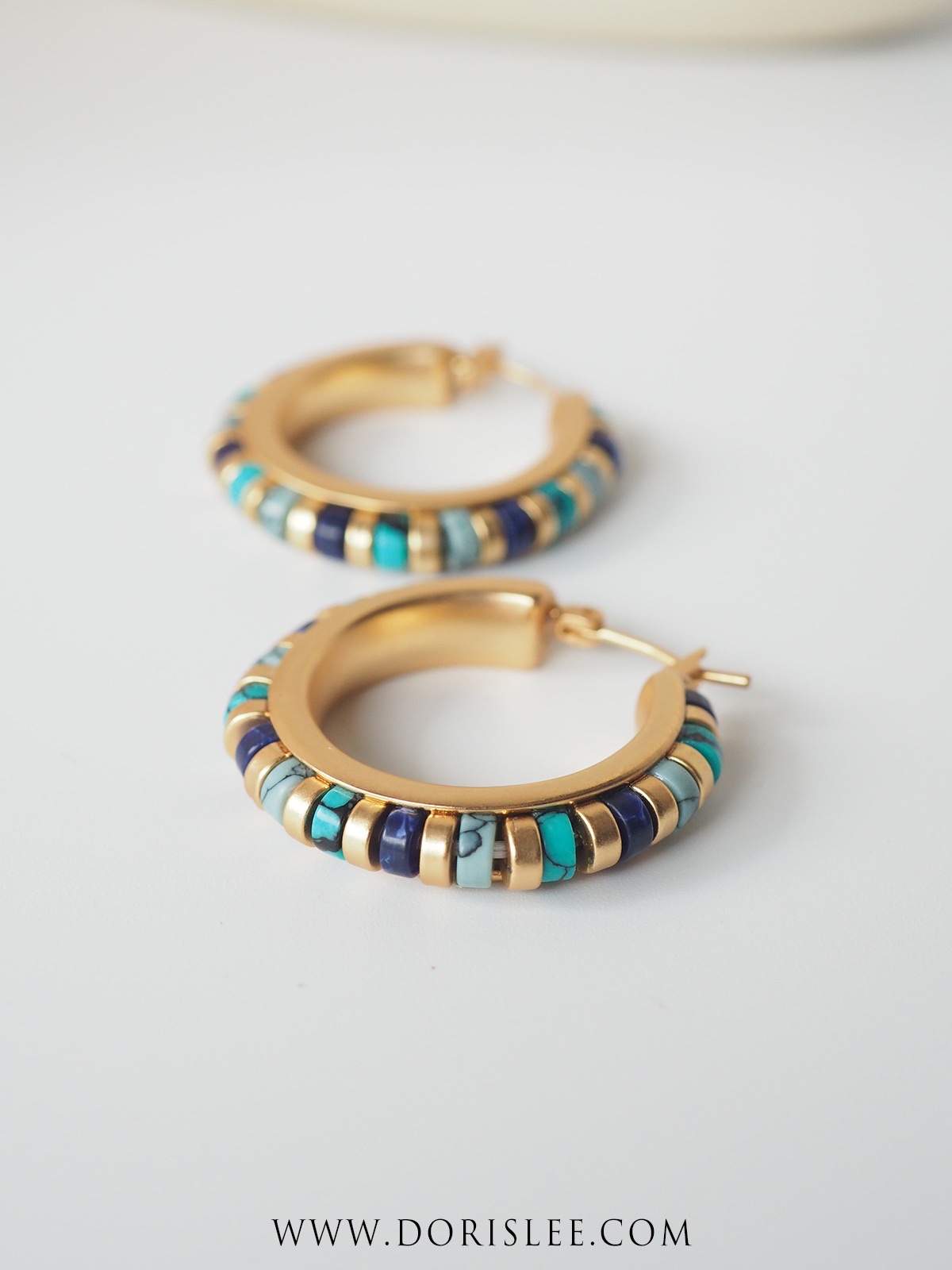 Metropolitan Museum MMA turquoise Exotic Vintage matte gold-plated Ring 115 earring pair