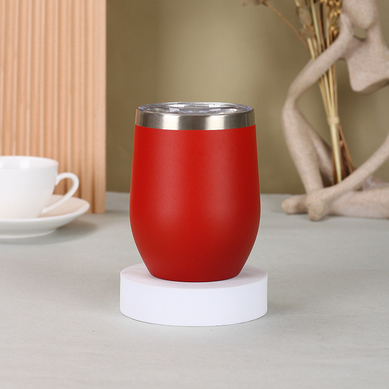 12oz taza de cáscara de huevo con tapa copa de vino rojo copa de huevo copa térmica copa fría 304 interna details Picture